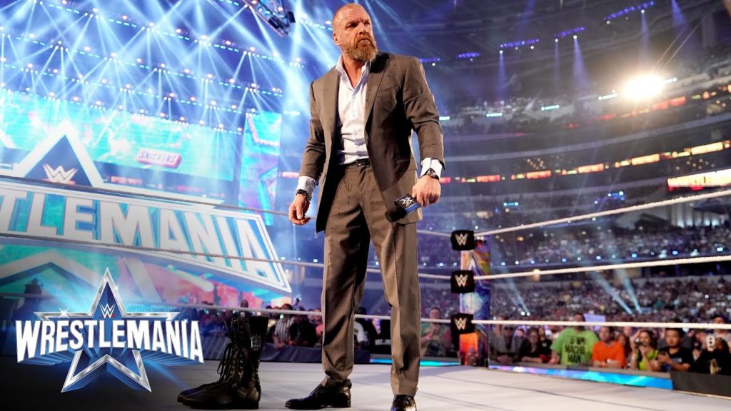 Triple H leaves his boots in the ring: WrestleMania 38 (WWE Network ...