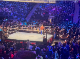 Cody Rhodes drops a promo after his match at MSG