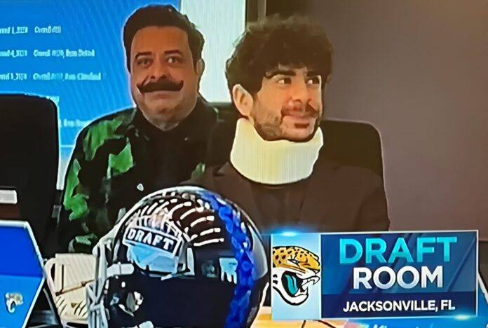 Tony Khan Sports Neck Brace at NFL Draft After AEW Dynamite Attack