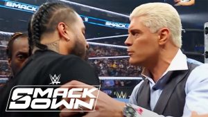 Jimmy Uso Joins Cody Rhodes in Brawl With Drew McIntyre on SmackDown
