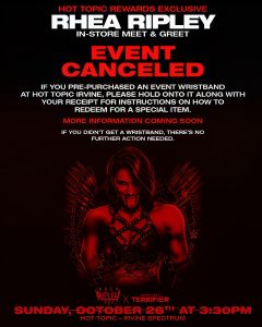 Rhea Ripley Cancels Hot Topic Appearance Due To Nose Injury Suffered On Japan Tour