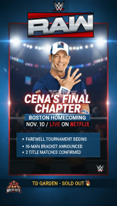 John Cena to Open November 10 WWE RAW in Boston as Farewell Tournament Begins