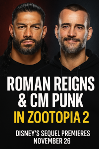 Roman Reigns and CM Punk Cast as Zebra Cops in Disney’s Zootopia 2