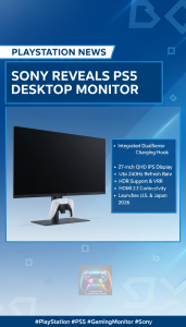 PlayStation Unveils 27-Inch Gaming Monitor Designed for PS5 Players
