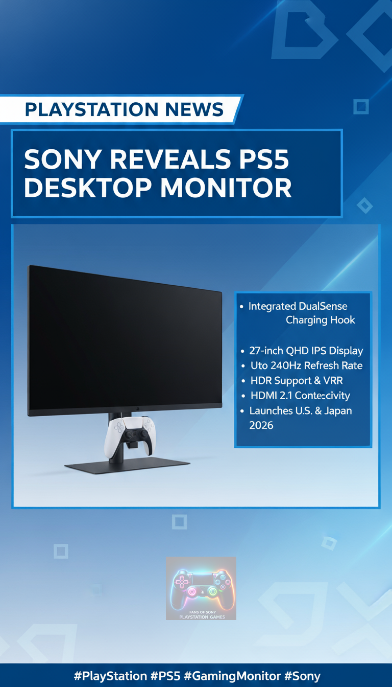 PlayStation Unveils 27-Inch Gaming Monitor Designed for PS5 Players
