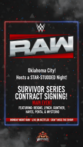 Major Lineup Announced for November 24 WWE RAW in Oklahoma City