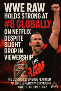 WWE RAW Holds Strong at #8 Globally on Netflix Despite Slight Drop in Viewership