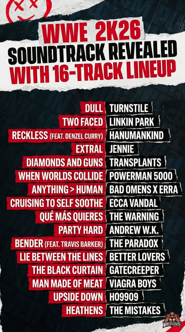 WWE 2K26 Soundtrack Revealed With 16-Track Lineup