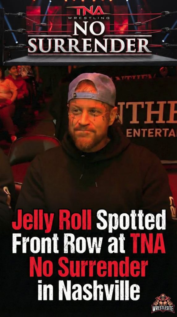 Jelly Roll Spotted Front Row at TNA No Surrender in Nashville