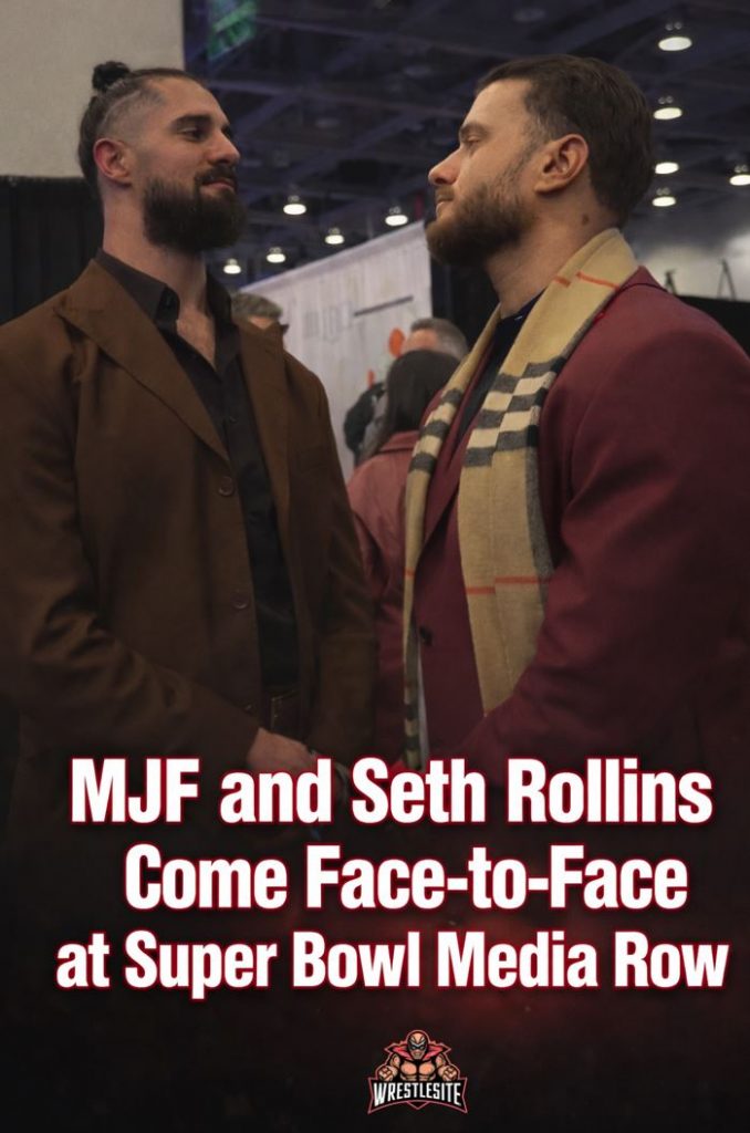 MJF and Seth Rollins Cross Paths at Super Bowl Media Event