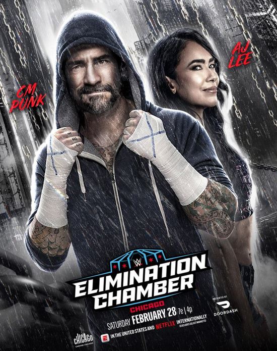 CM Punk & AJ Lee Headline Official Elimination Chamber Poster