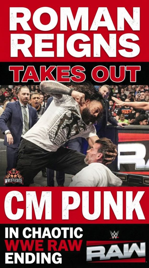 Roman Reigns Takes Out CM Punk in Chaotic WWE Raw Ending