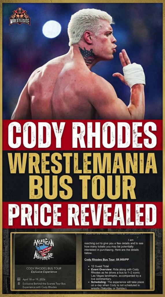 Cody Rhodes WrestleMania Bus Tour Price Revealed