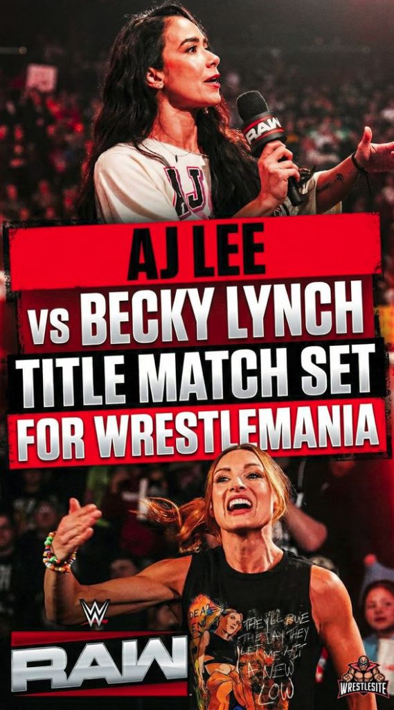 AJ Lee vs Becky Lynch Title Match Set for WrestleMania