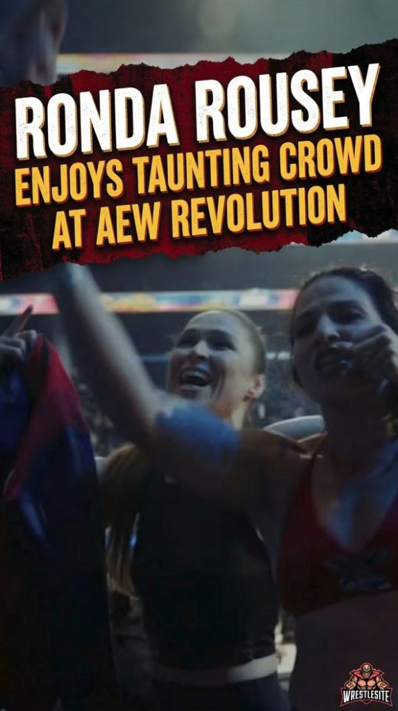 Ronda Rousey Enjoys Taunting Crowd at AEW Revolution