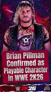 Brian Pillman Confirmed as Playable Character in WWE 2K26