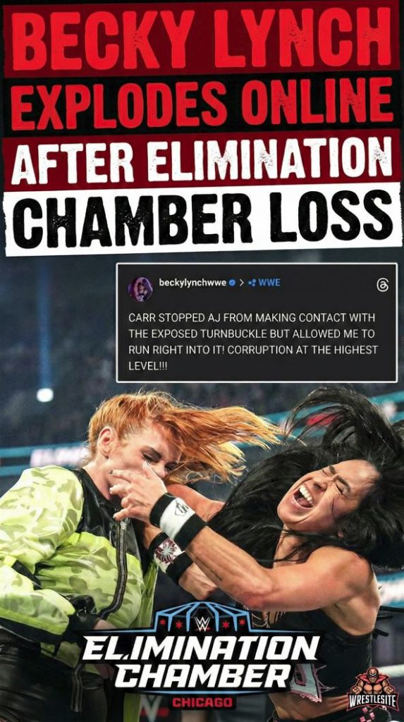 Becky Lynch Explodes Online After Elimination Chamber Loss