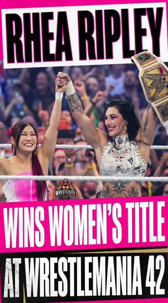 Rhea Ripley Wins Women’s Title at WrestleMania 42
