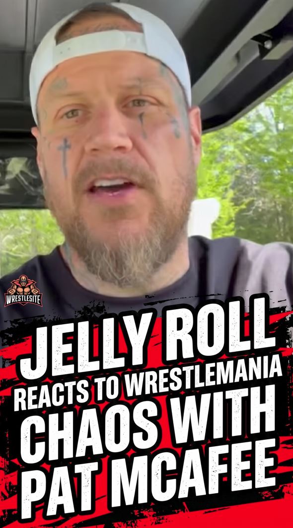 Jelly Roll Reacts to WrestleMania Chaos With Pat McAfee