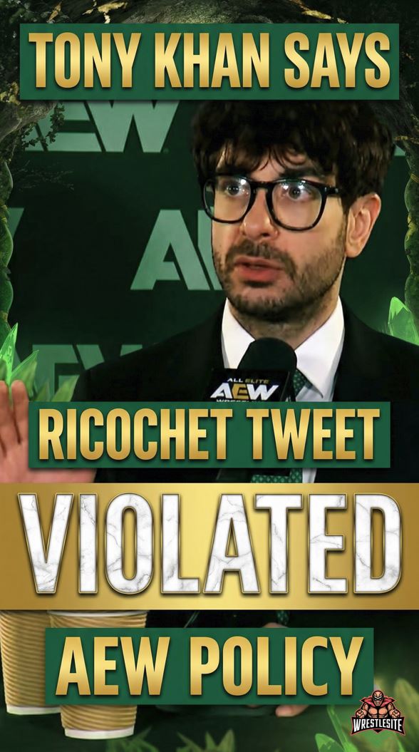 Tony Khan Says Ricochet Tweet Violated AEW Policy
