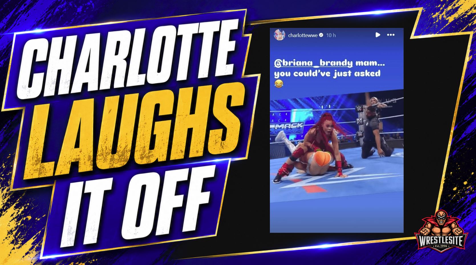 Charlotte Flair Laughs Off SmackDown Mishap 5 Charlotte Flair, WWE SmackDown, B-Fab, Alexa Bliss, Michin, WWE, The Queen