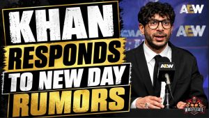 Tony Khan speaks during an ROH media scrum while addressing rumors about Kofi Kingston and Xavier Woods