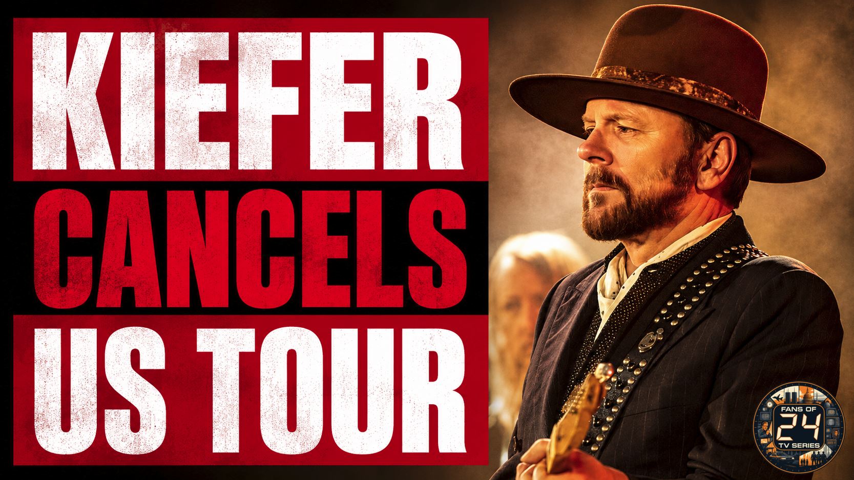 Kiefer Sutherland performs on stage during his Grey tour before canceling U.S. dates over low ticket sales