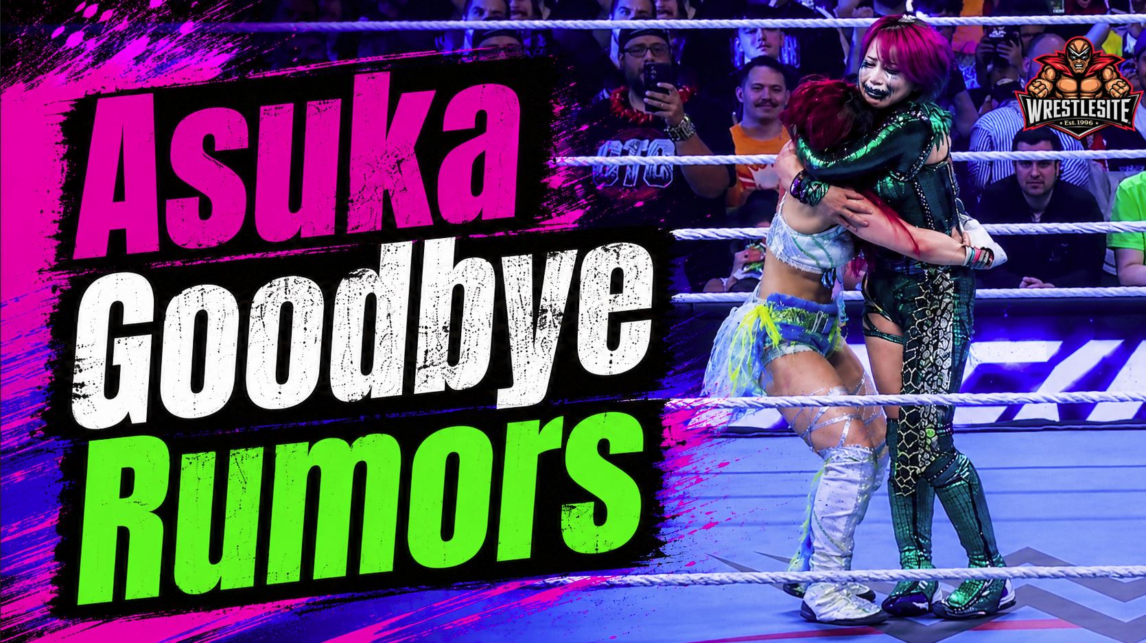 Big E Questions Asuka’s WWE Future 5 Asuka embracing IYO SKY after their emotional WWE Backlash match in Tampa