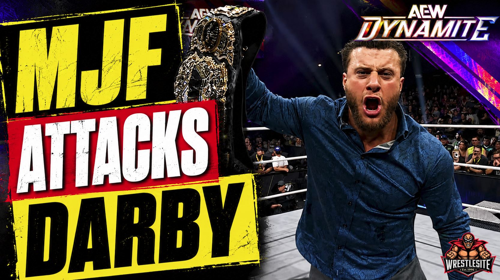 MJF attacks Darby Allin after signing AEW World Title hair match contract on Dynamite.