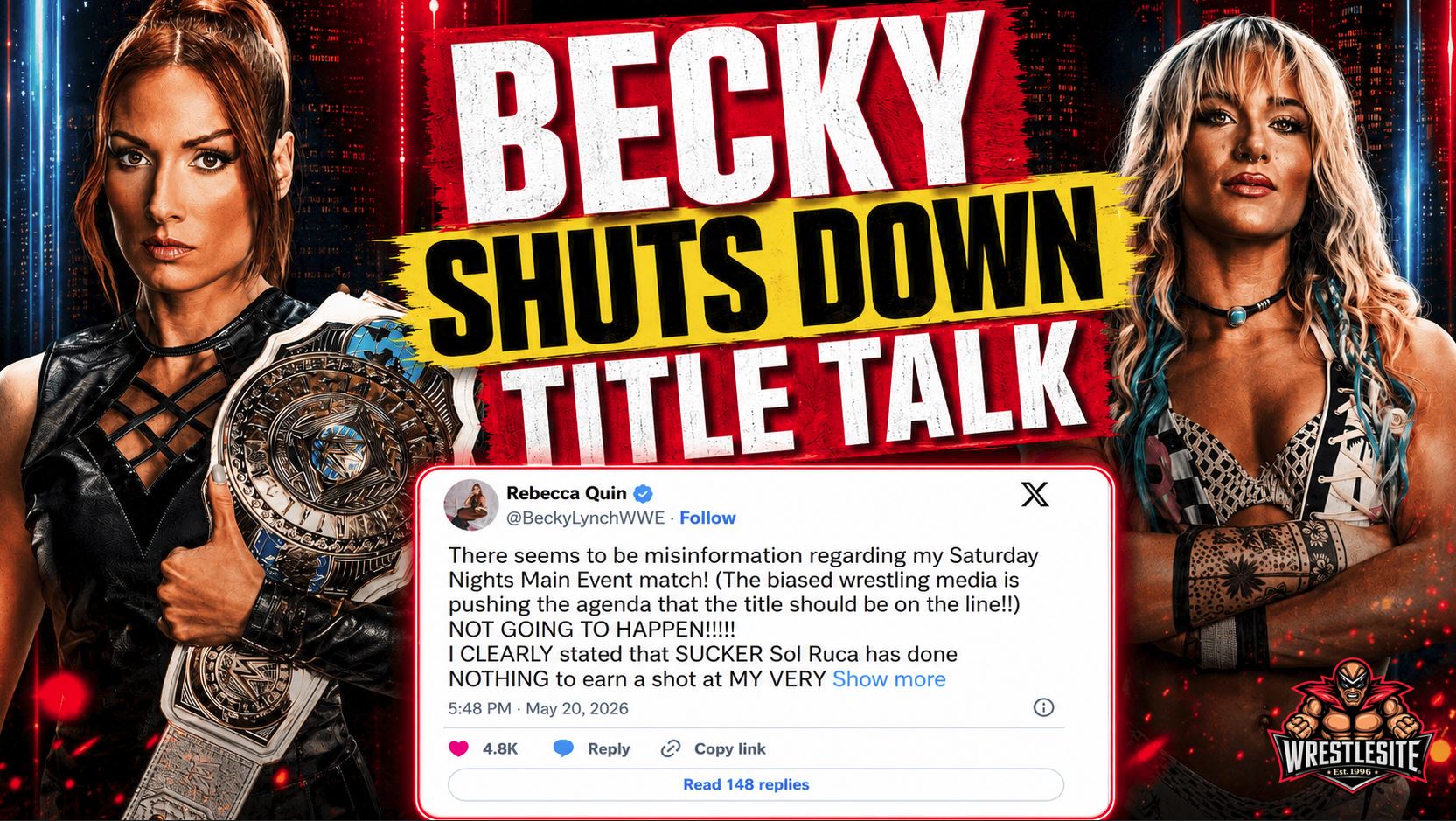 Becky Lynch confronts Sol Ruca on WWE RAW before clarifying their Saturday Night’s Main Event match