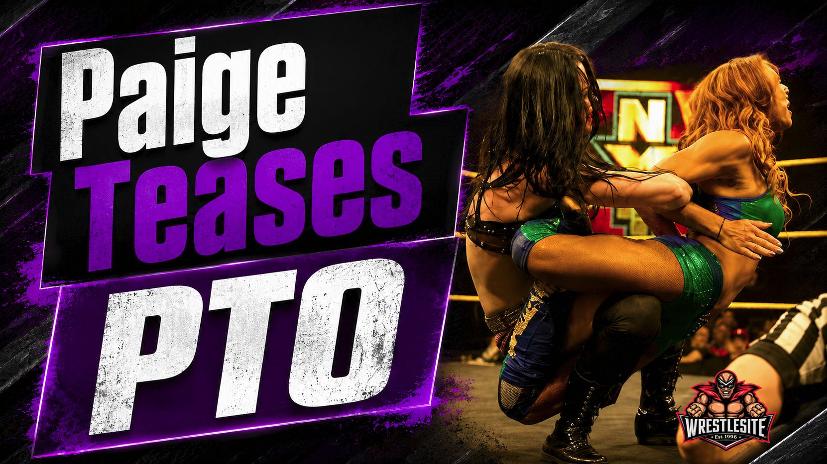 Paige Teases PTO Return 5 Paige stands in a WWE ring as fans wait for the return of her PTO submission move