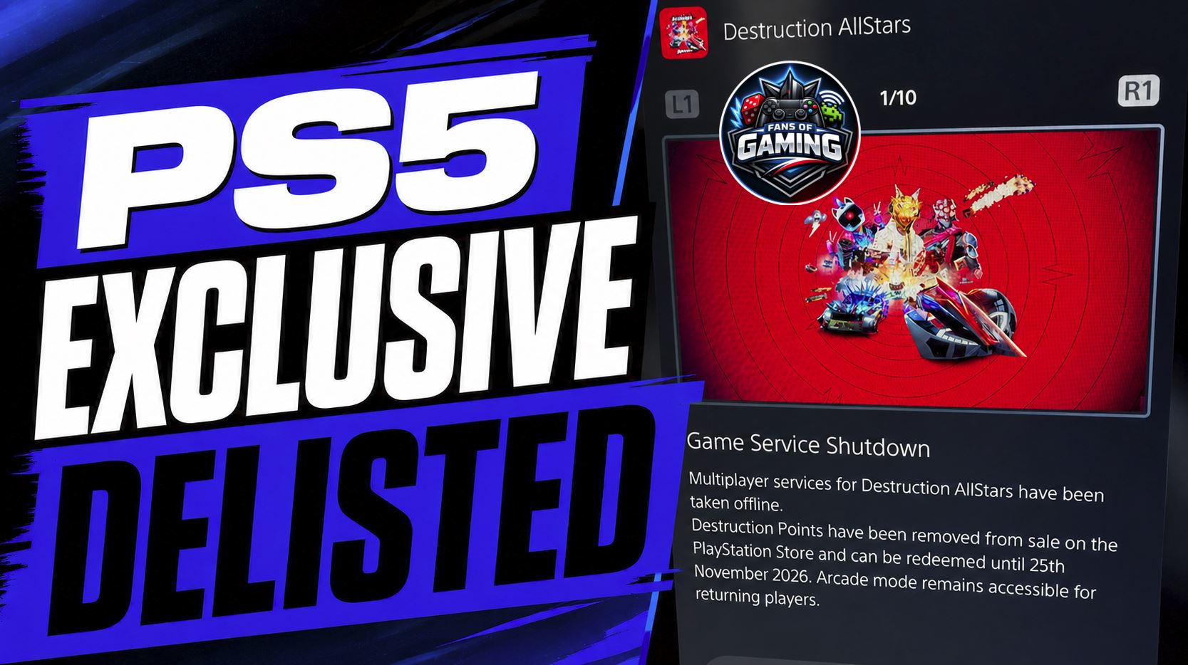Destruction AllStars vehicle combat action shown as Sony delists PS5 exclusive and shuts down multiplayer