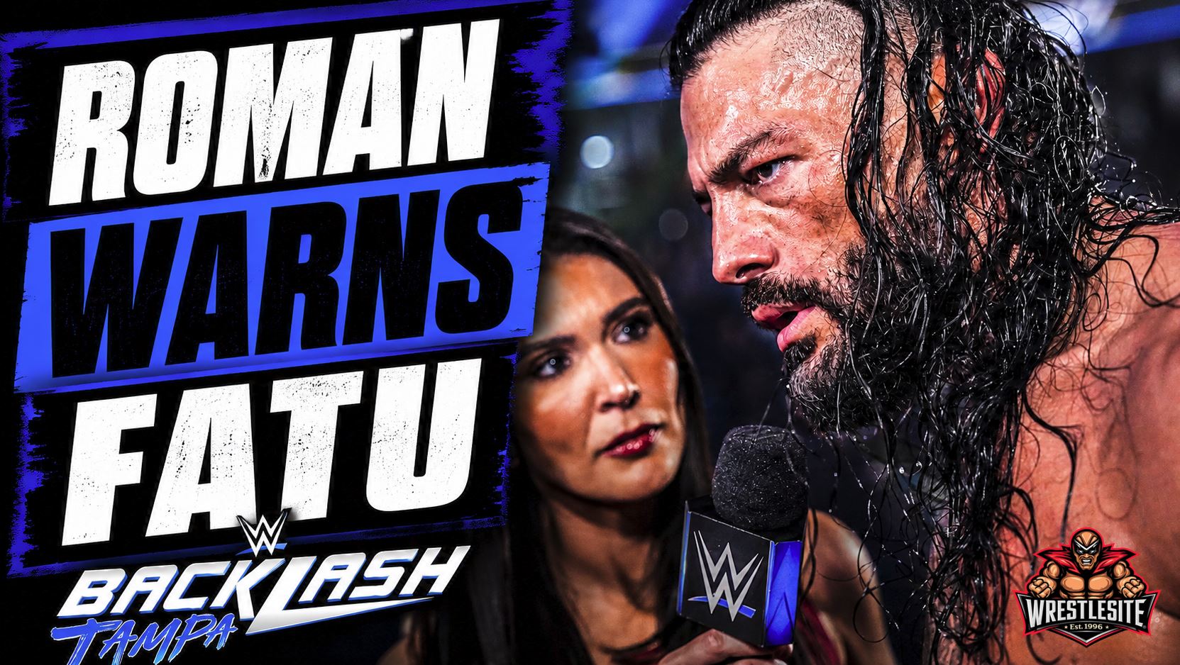 Roman Reigns walking backstage after WWE Backlash while reacting to Jacob Fatu’s post-match attack