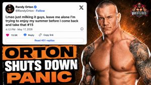 Randy Orton poses on WWE television as fans discuss injury rumors and a possible SmackDown return