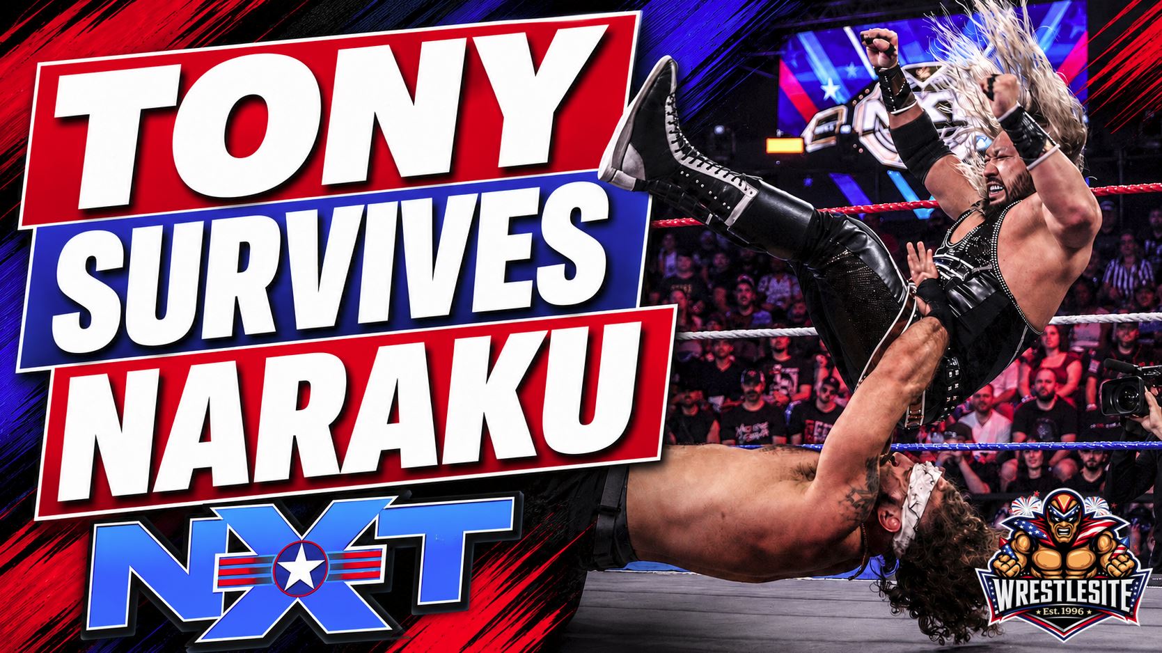 Tony D’Angelo battles Naraku with bandaged face during NXT Championship match at Great American Bash