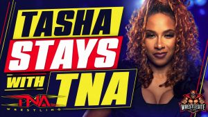 Tasha Steelz Re-Signs With TNA Wrestling 17 Tasha Steelz poses for TNA Wrestling after re-signing before Slammiversary in Boston