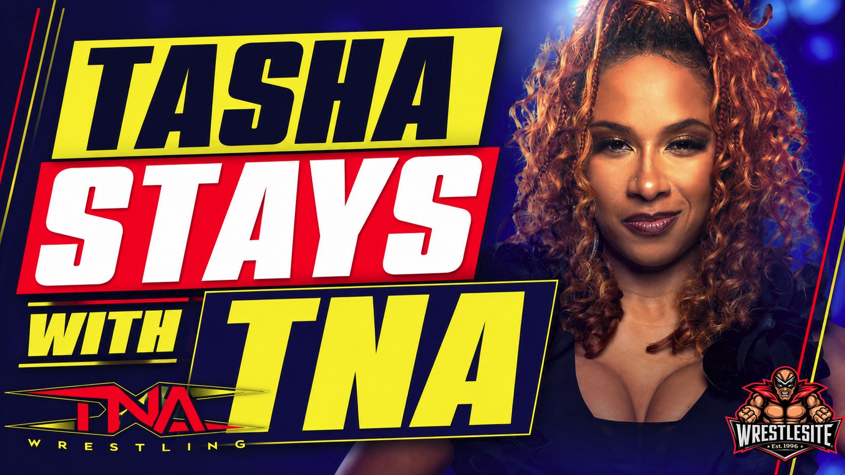 Tasha Steelz poses for TNA Wrestling after re-signing before Slammiversary in Boston