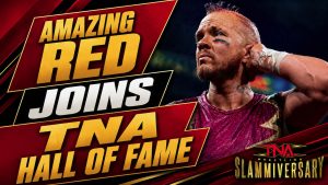 Amazing Red receives TNA Hall of Fame announcement during Slammiversary after Ultimate X Championship match
