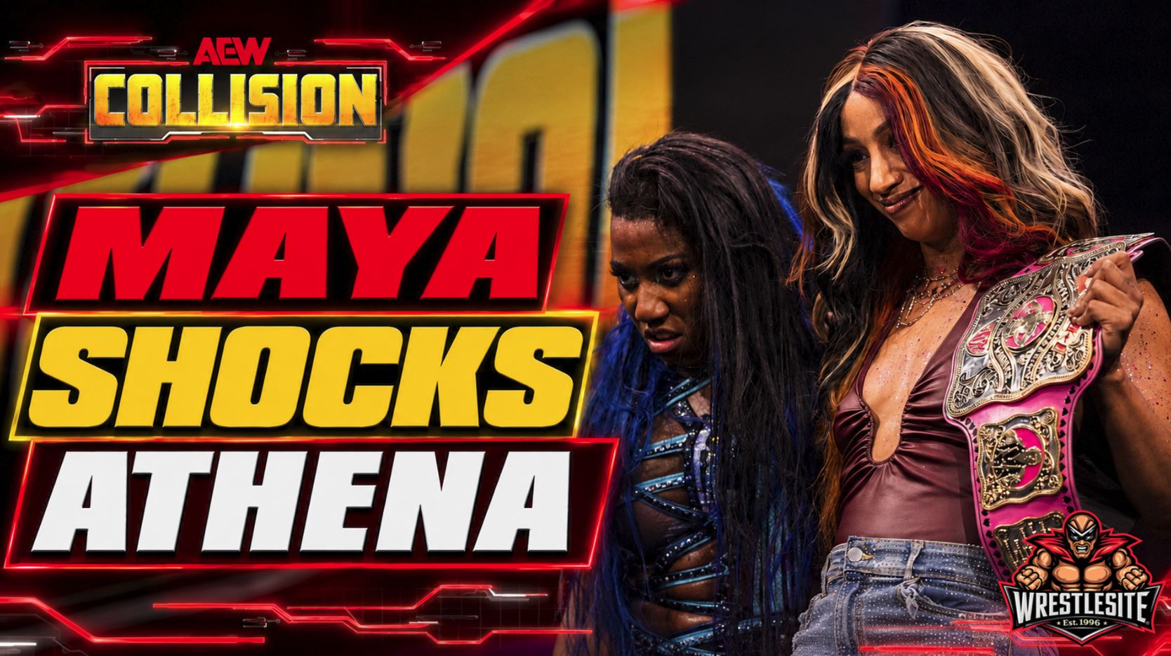 Maya World celebrates after upsetting Athena on AEW Collision to reach Forbidden Door tournament final