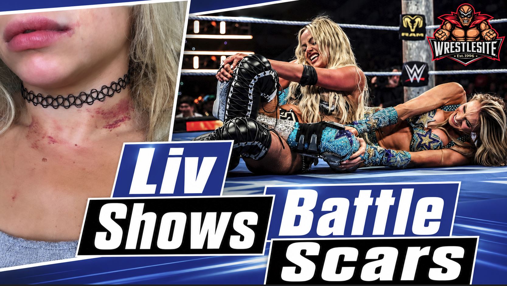 Liv Morgan shows red marks and bruising after defeating Charlotte Flair on WWE SmackDown