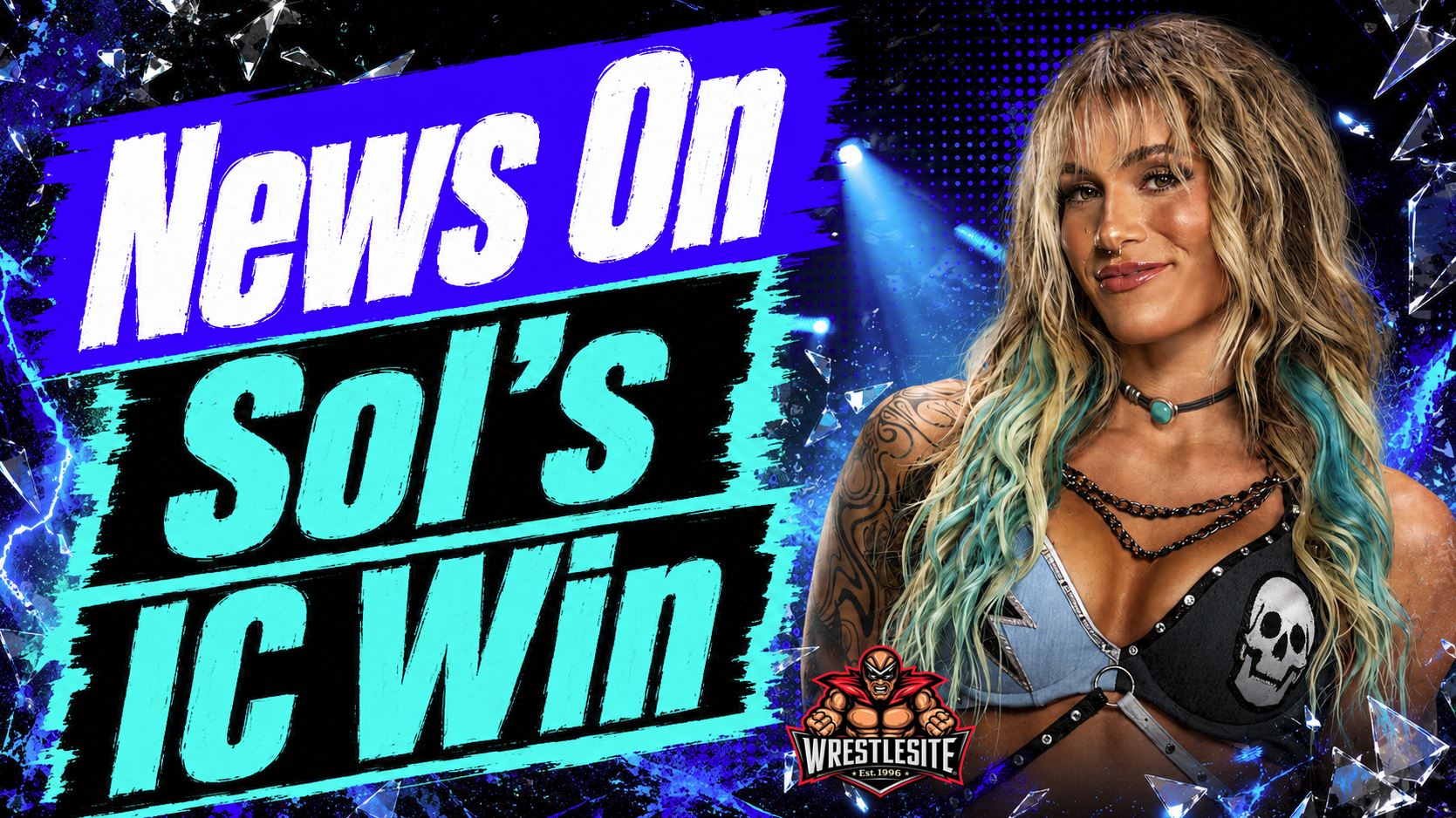 Sol Ruca celebrates after defeating Becky Lynch for the Women’s Intercontinental Championship at WWE Clash in Italy