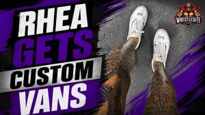 Rhea Ripley Gets Custom Vans Sneakers 17 Rhea Ripley shows off custom white Vans sneakers with the 'Dues Paid' message after a past brand snub