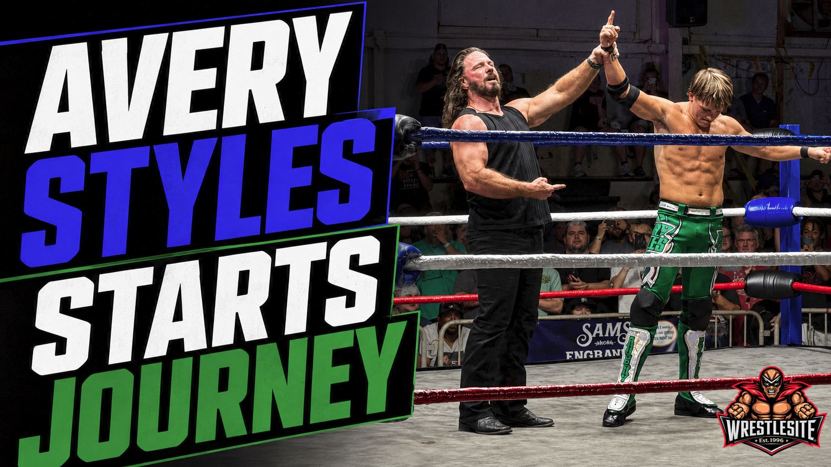 Avery Styles Begins Wrestling Career 5 Avery Styles hits a Phenomenal Forearm during his pro wrestling debut with AJ Styles ringside