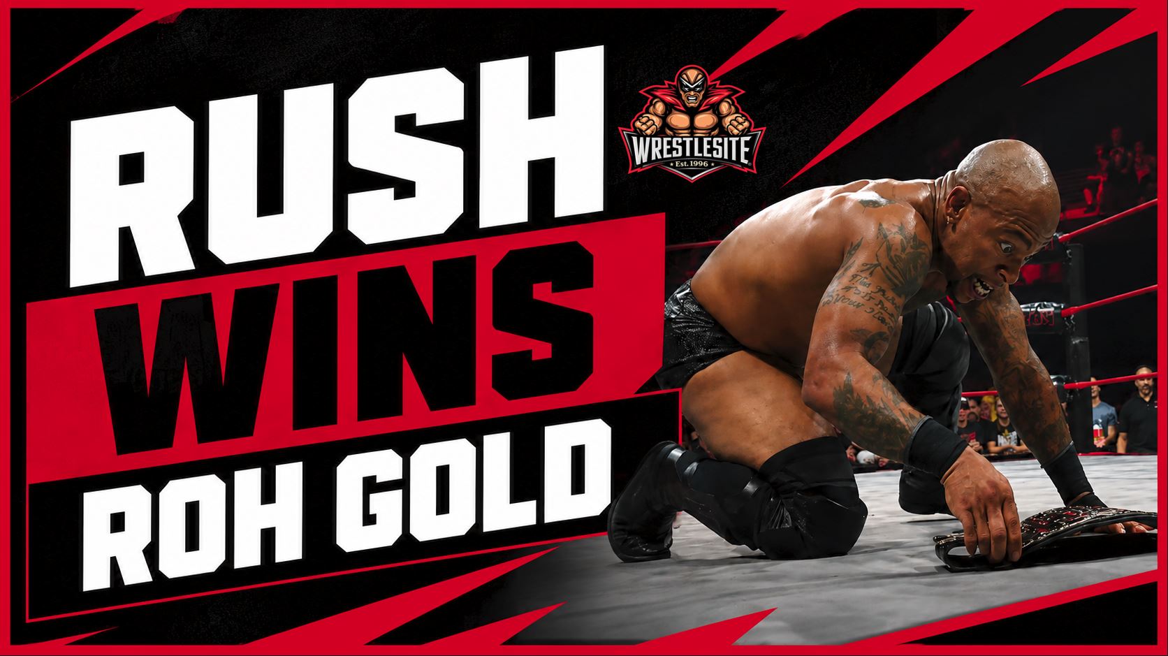 Lio Rush Wins ROH TV Title 5 Lio Rush celebrates winning the ROH World Television Championship at Global Wars Cincinnati after three-way match