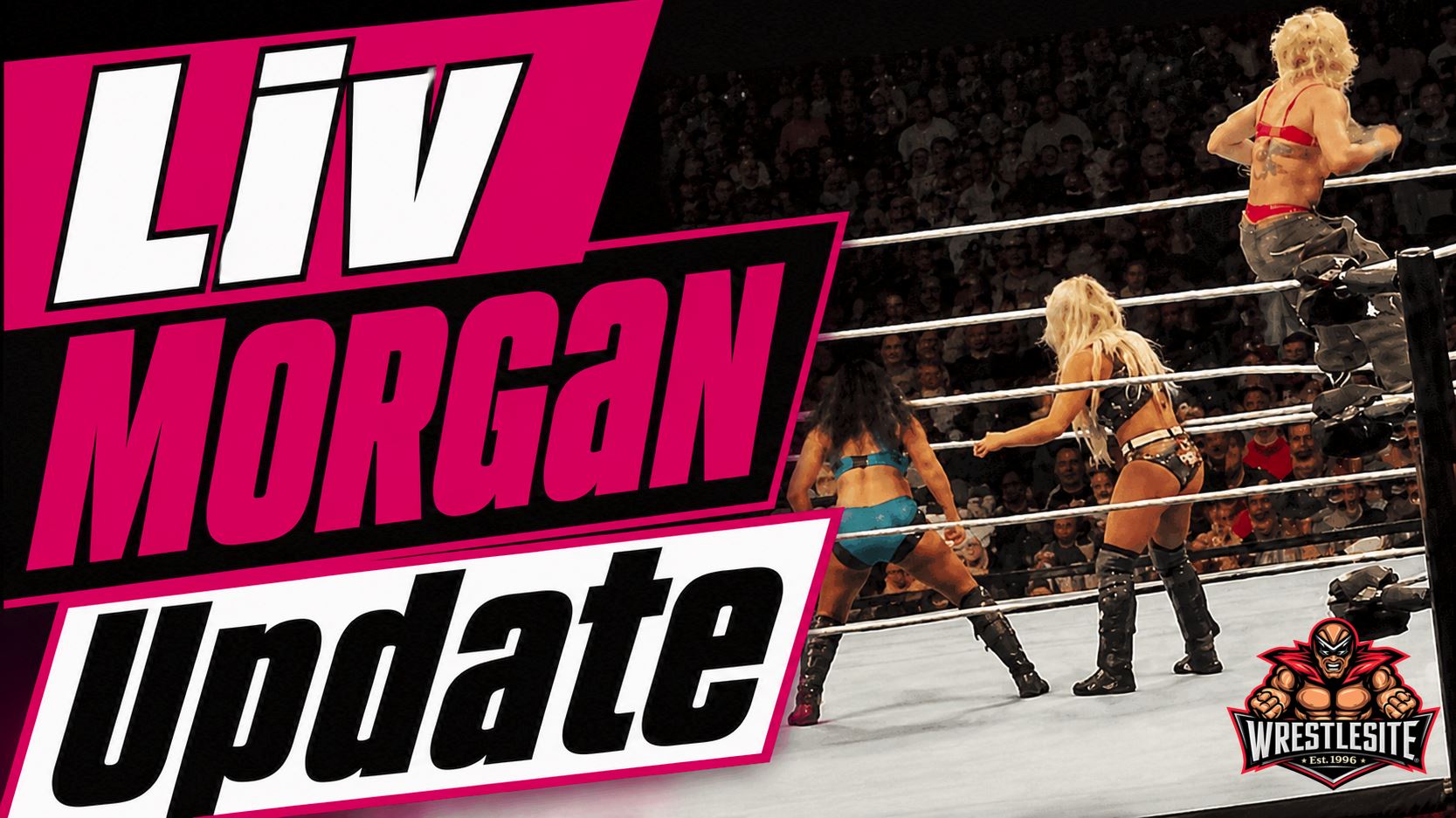 Liv Morgan clutches her right knee after a scary spot during WWE live event title defense in Birmingham