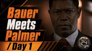 Jack Bauer and Senator David Palmer face off at CTU during their first meeting in 24 Season 1