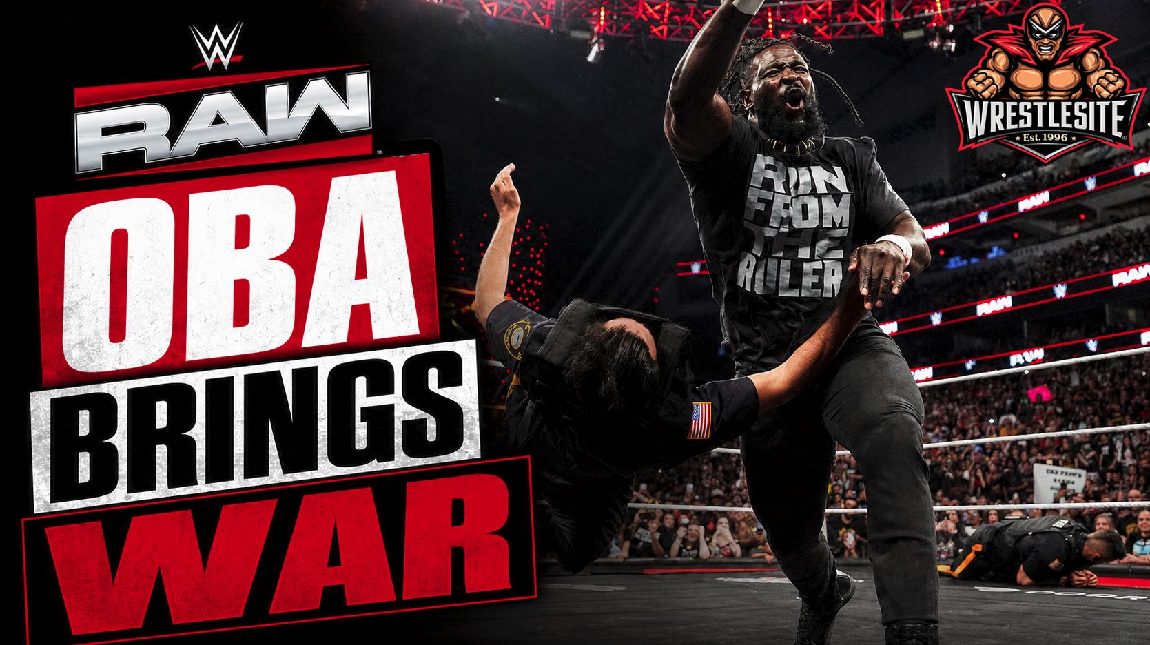 Oba Femi attacks police during WWE Raw confrontation with Brock Lesnar before SummerSlam Hell in a Cell