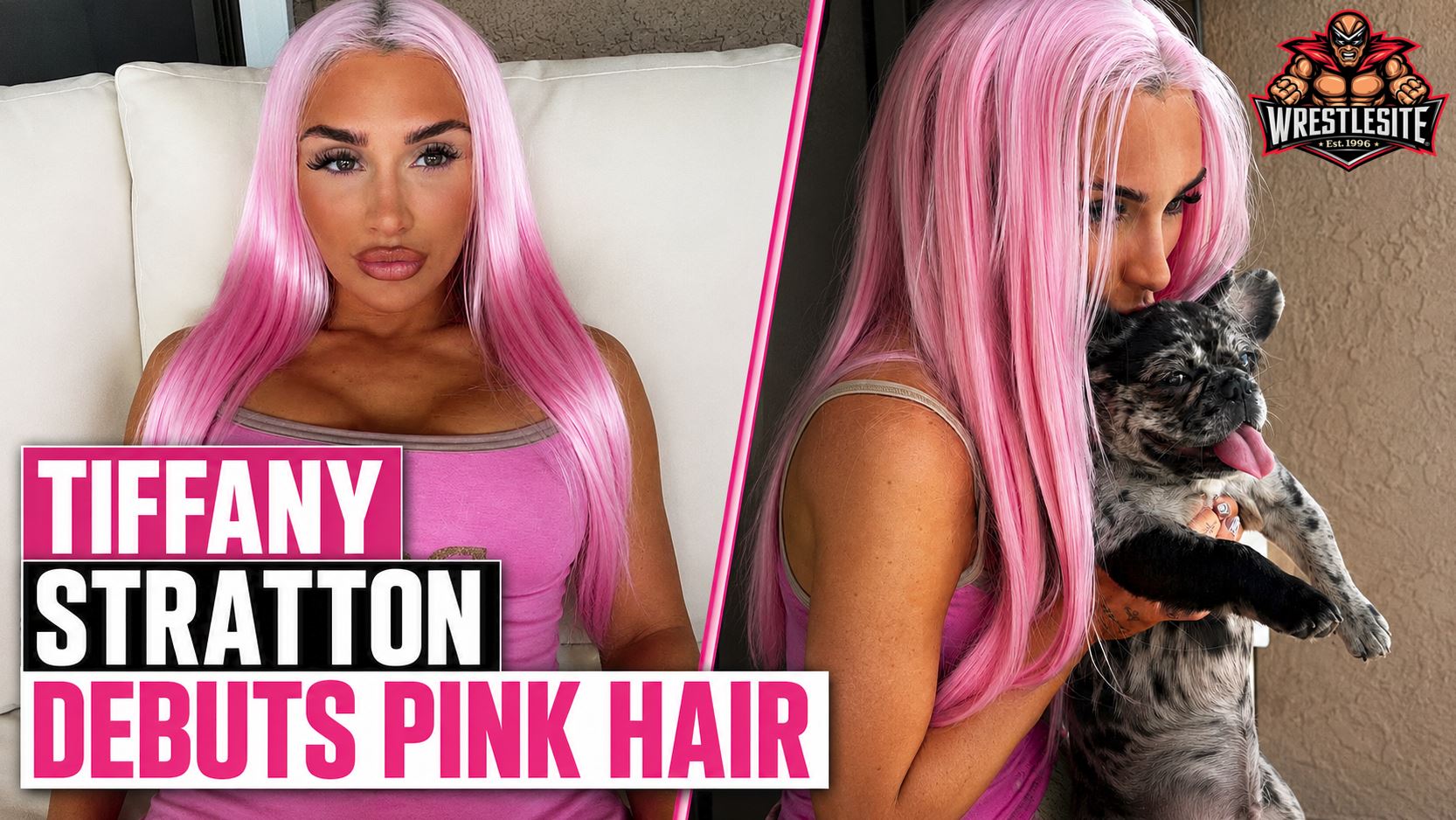 Tiffany Stratton Shows Off Pink Hair 5 Tiffany Stratton shows off bright pink hair after replacing her longtime blonde WWE look online