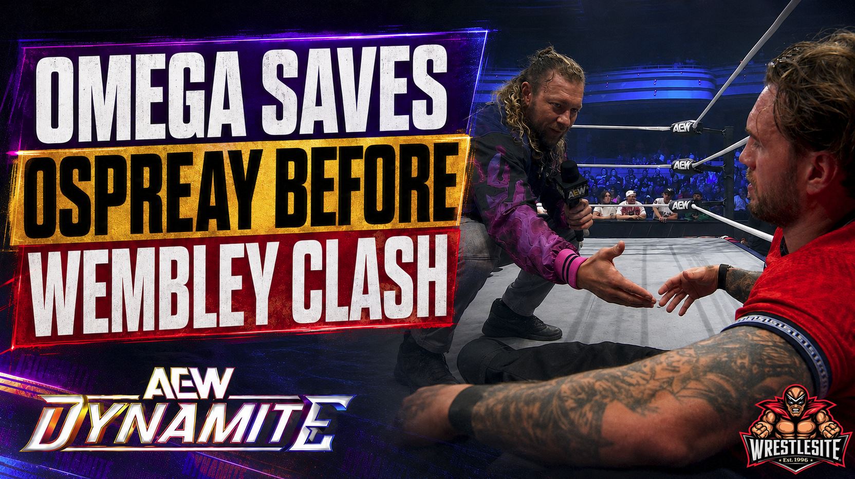 Kenny Omega Saves Will Ospreay Before Wembley Clash 5 Kenny Omega confronts Will Ospreay after making the save during the August 12 episode of AEW Dynamite