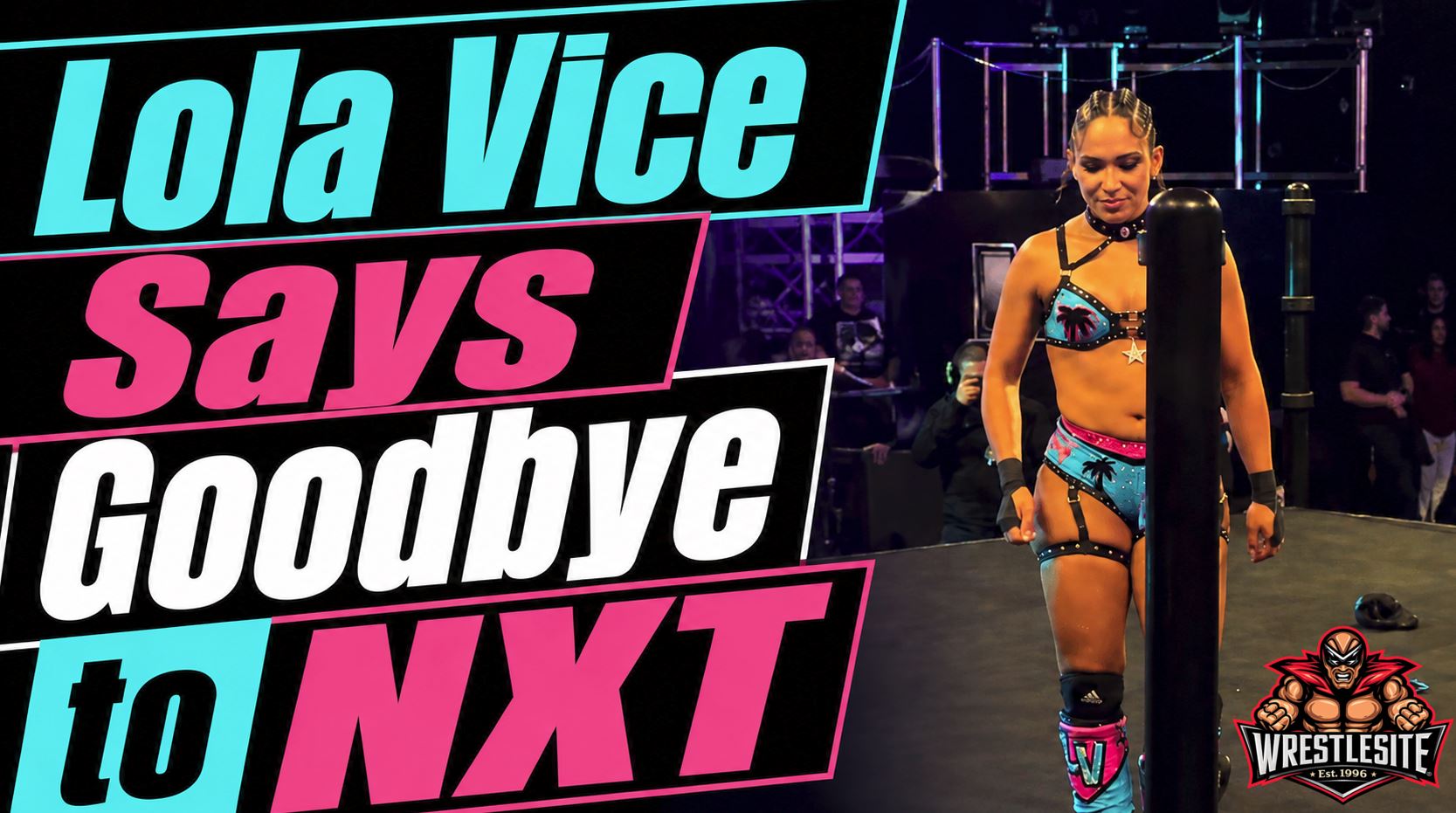 Lola Vice Bids Emotional Farewell to WWE NXT 5 Lola Vice leaves her gloves in the ring following an emotional farewell to WWE NXT at the Performance Center